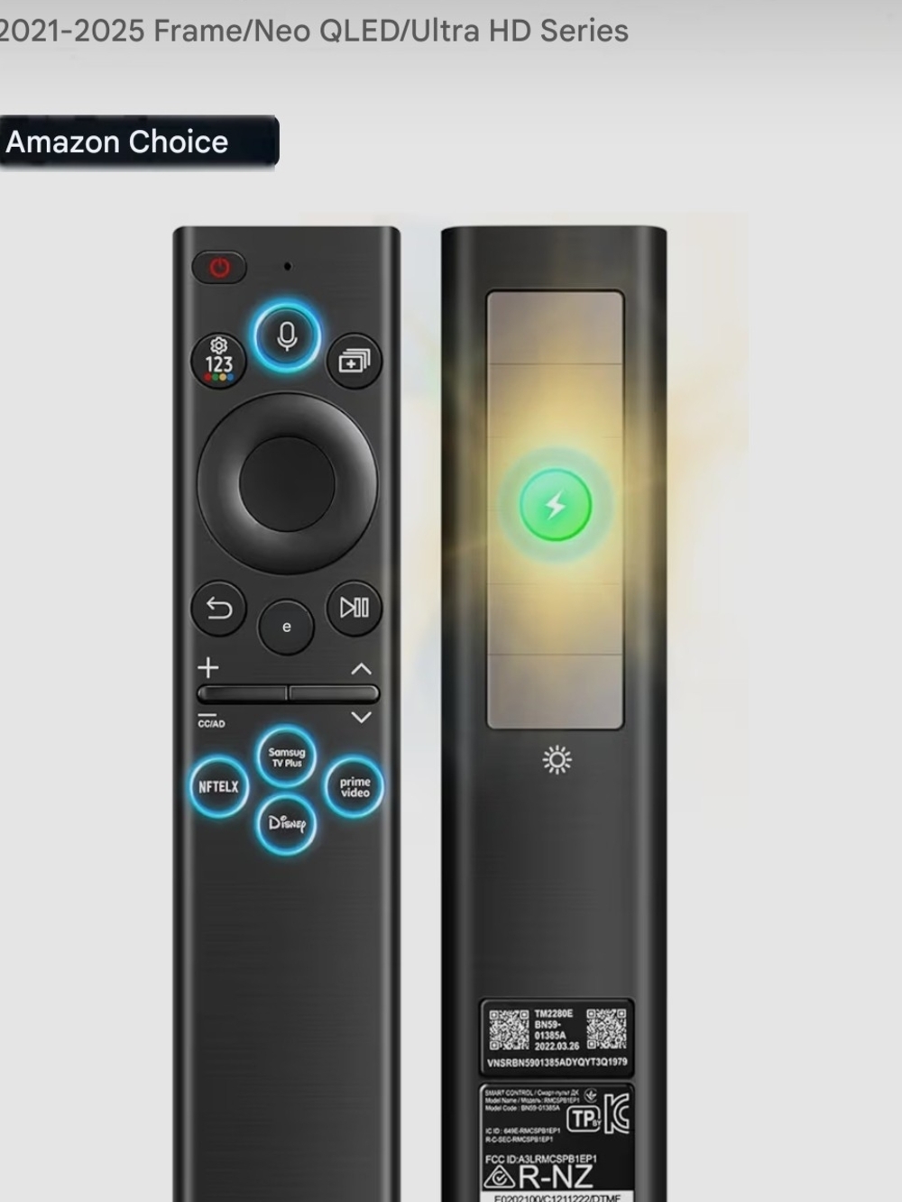 Samsung Gray-Black Solar TV Remote